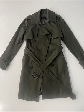 Club Monaco Matie Olive Green Trench Coat